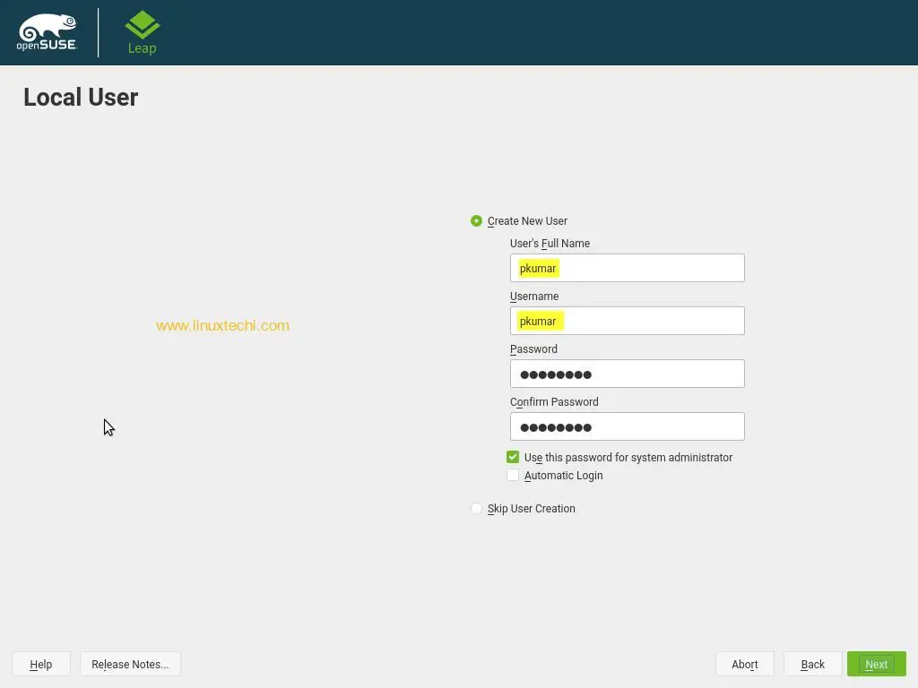 User-Creation-opensuse-leap15-installation